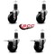 Service Caster 3-1/2'' Phenolic Swivel 1-5/8'' Expanding Stem Caster Set 2 Total Lock Brakes, 4PK SCC-EXTTL20S3514-PHR-2-S-2-158 - alternate 3